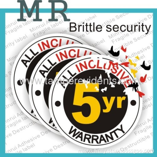 Custom Ultra Destructible Labels,tamper Evident Brittle Security Labels,